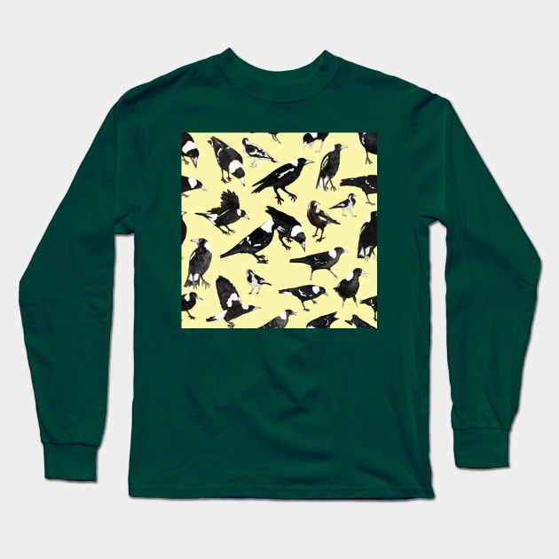 Magpies Long Sleeve T-Shirt by lazykite